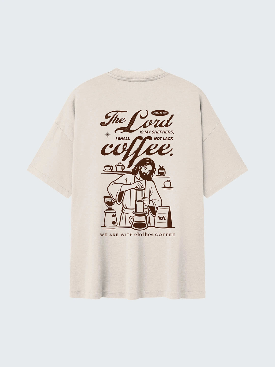 Camiseta WE ARE x Clothes Coffee blanca, gráfico estampado en la espalda